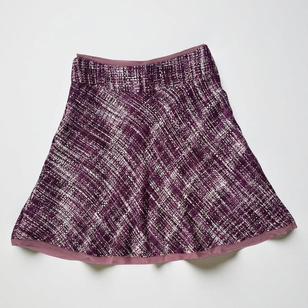 Heart Moon Star Purple Bouclé Tweed Mini Skirt Y2K A Line Fully Lined Size 0